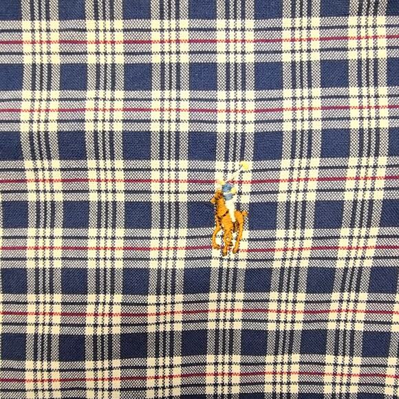 Ralph Lauren Classic Fit Plaid Shirt Blue White Button Down XL Mens - Picture 6 of 10